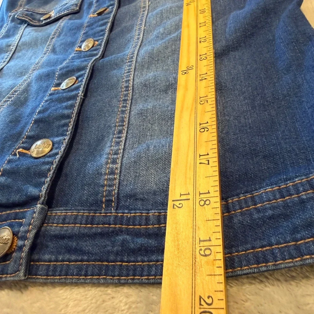 Justice Girls Blue Denim Trucker Jacket Medium Wash Size 16/18 Western basic